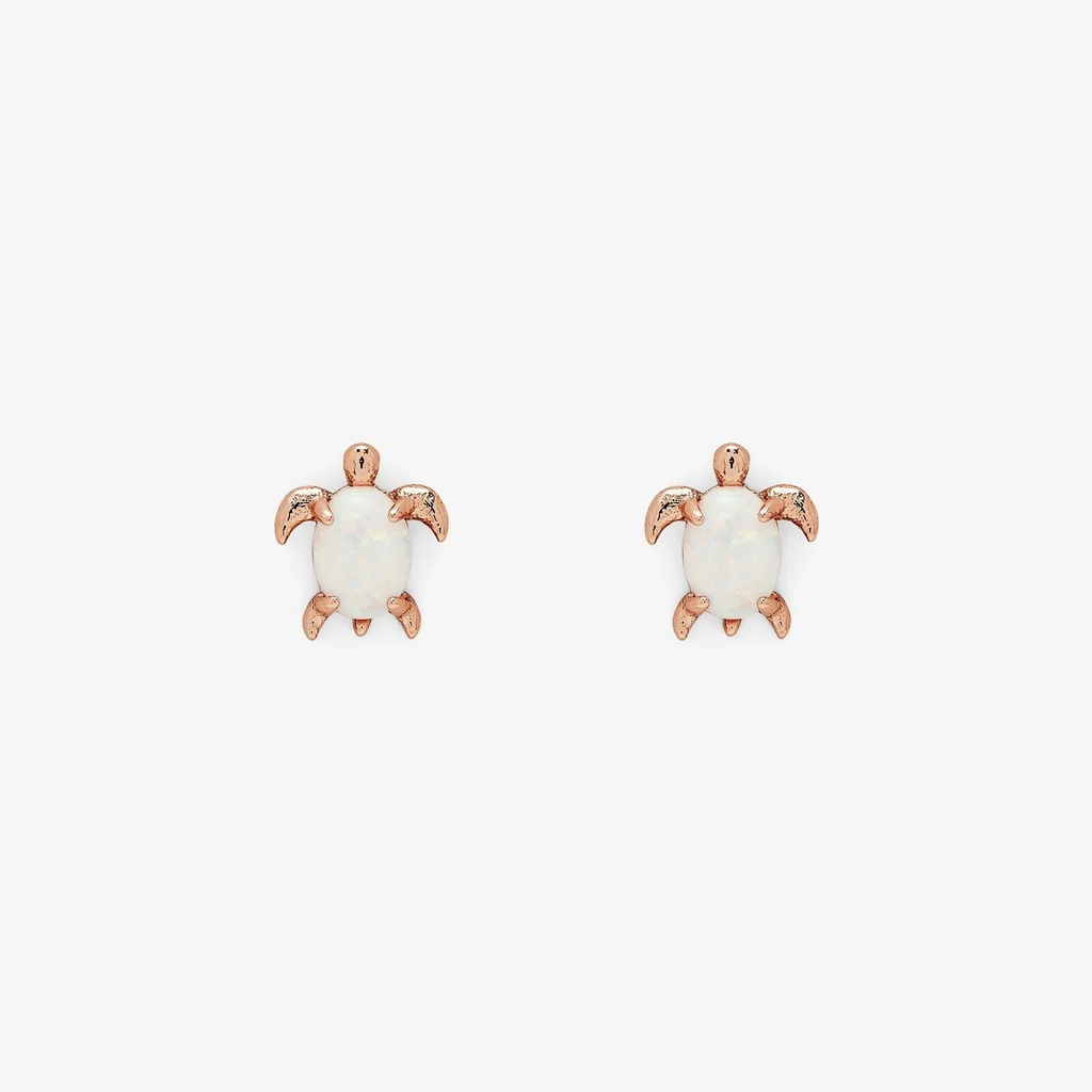 Pura Vida 'Opal Sea Turtle' Earrings - Rose Gold