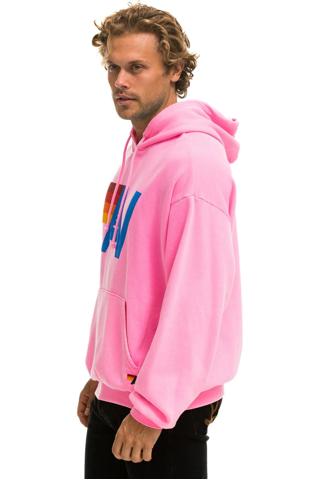 Aviator Nation Unisex Logo Relaxed Hoodie - Neon Pink