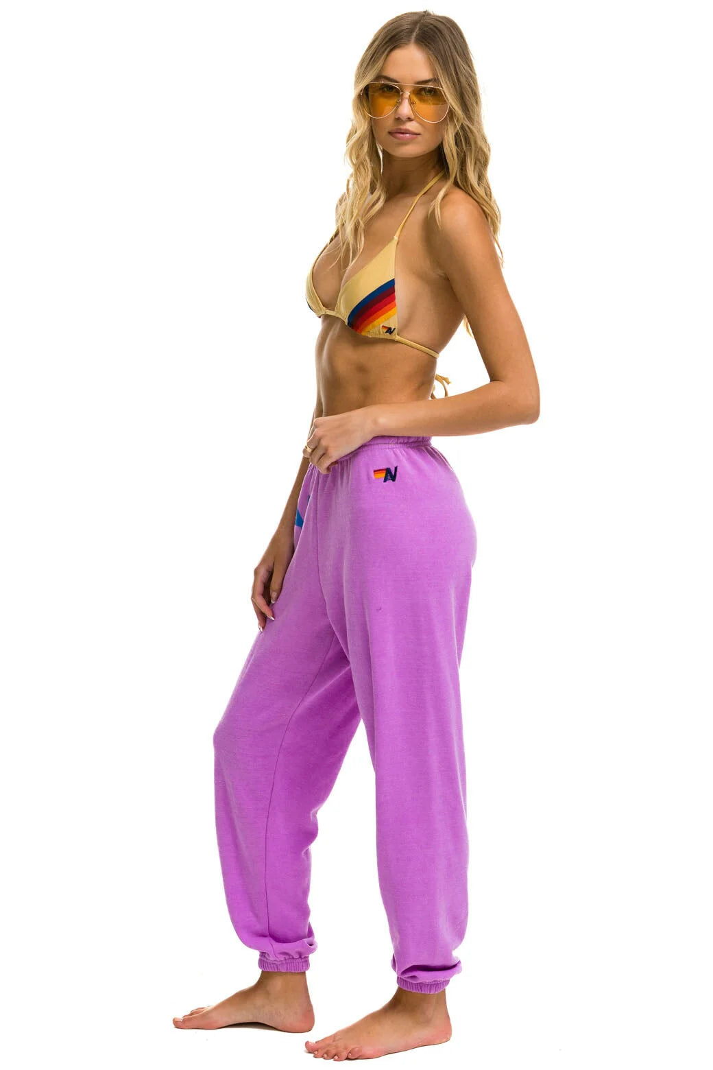Aviator Nation Logo Sweatpants - Neon Purple