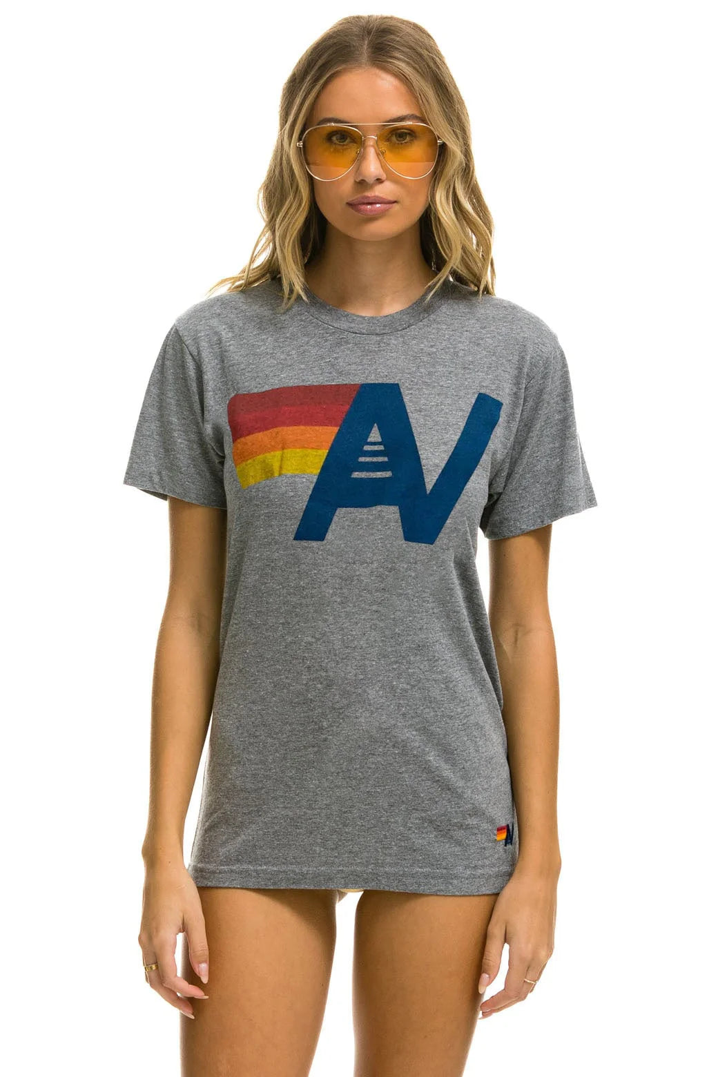 Aviator Nation Unisex Logo Tee - Heather Grey