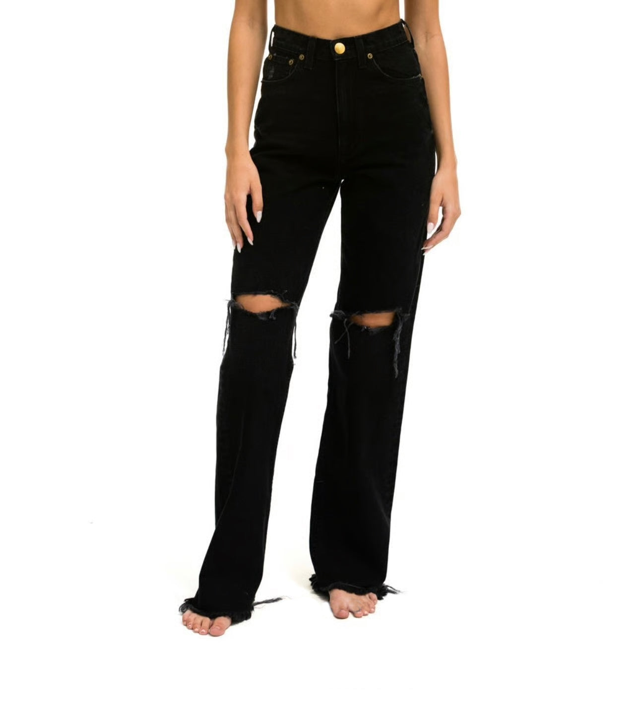 Aviator Nation Women's High Rise Gypsy Jeans - Vintage Black