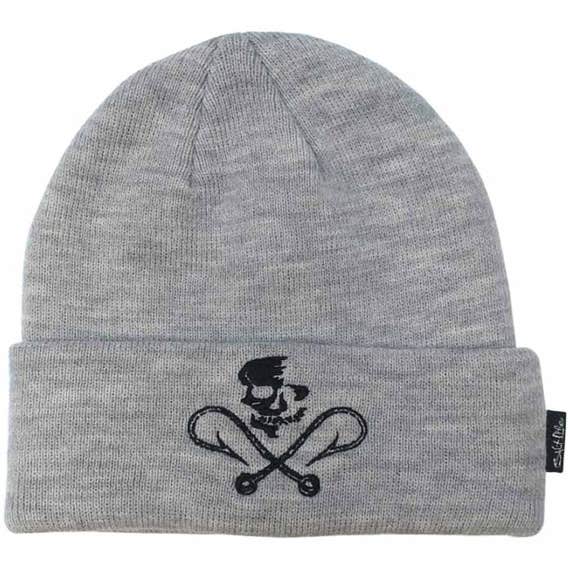 Salt Life 'Skull and Hooks' Beanie - Heather Grey