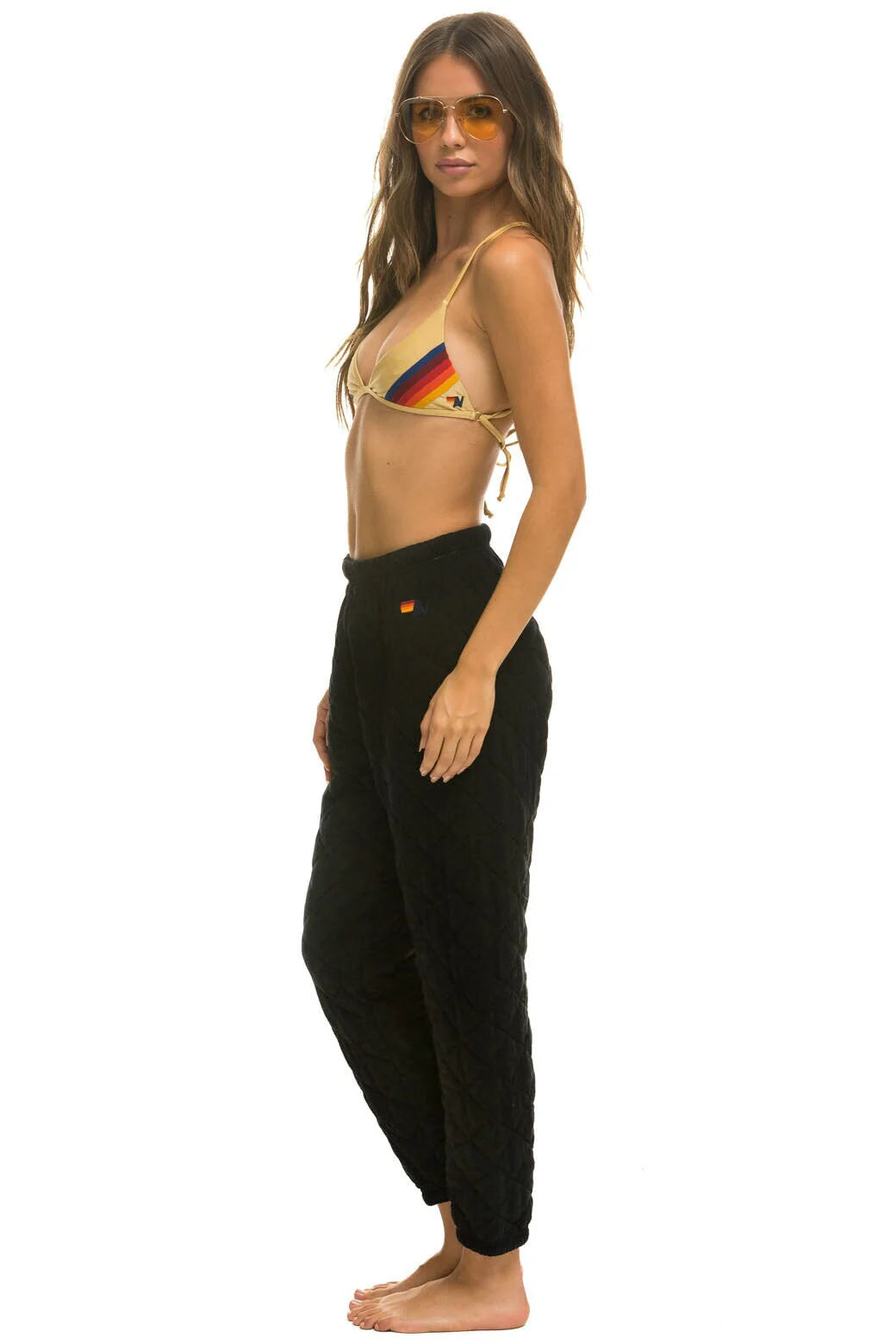 Aviator Nation Quilted Sweatpants - Black