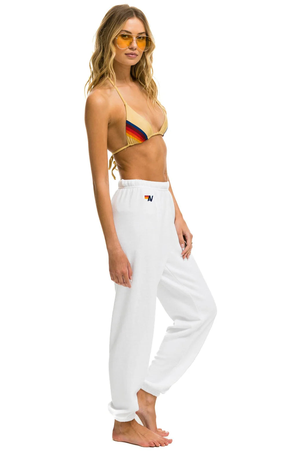 Aviator Nation Smiley Sunset Sweatpants - White