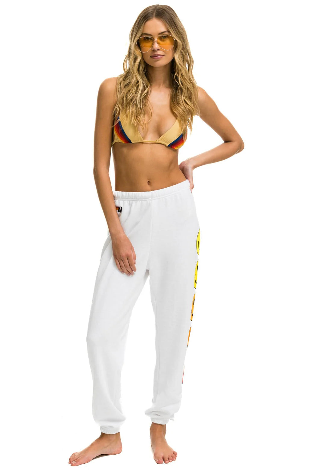Aviator Nation Smiley Sunset Sweatpants - White
