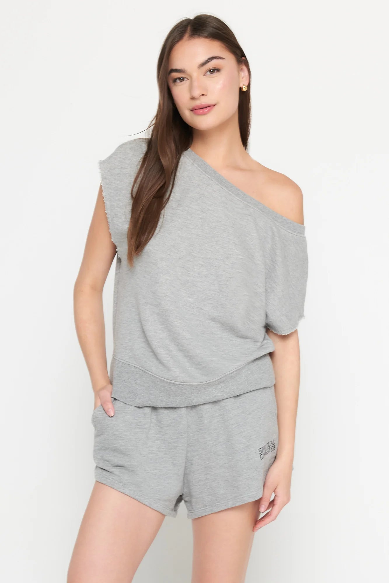 Spiritual Gangster 'La Vida' SS Off Shoulder Sweatshirt