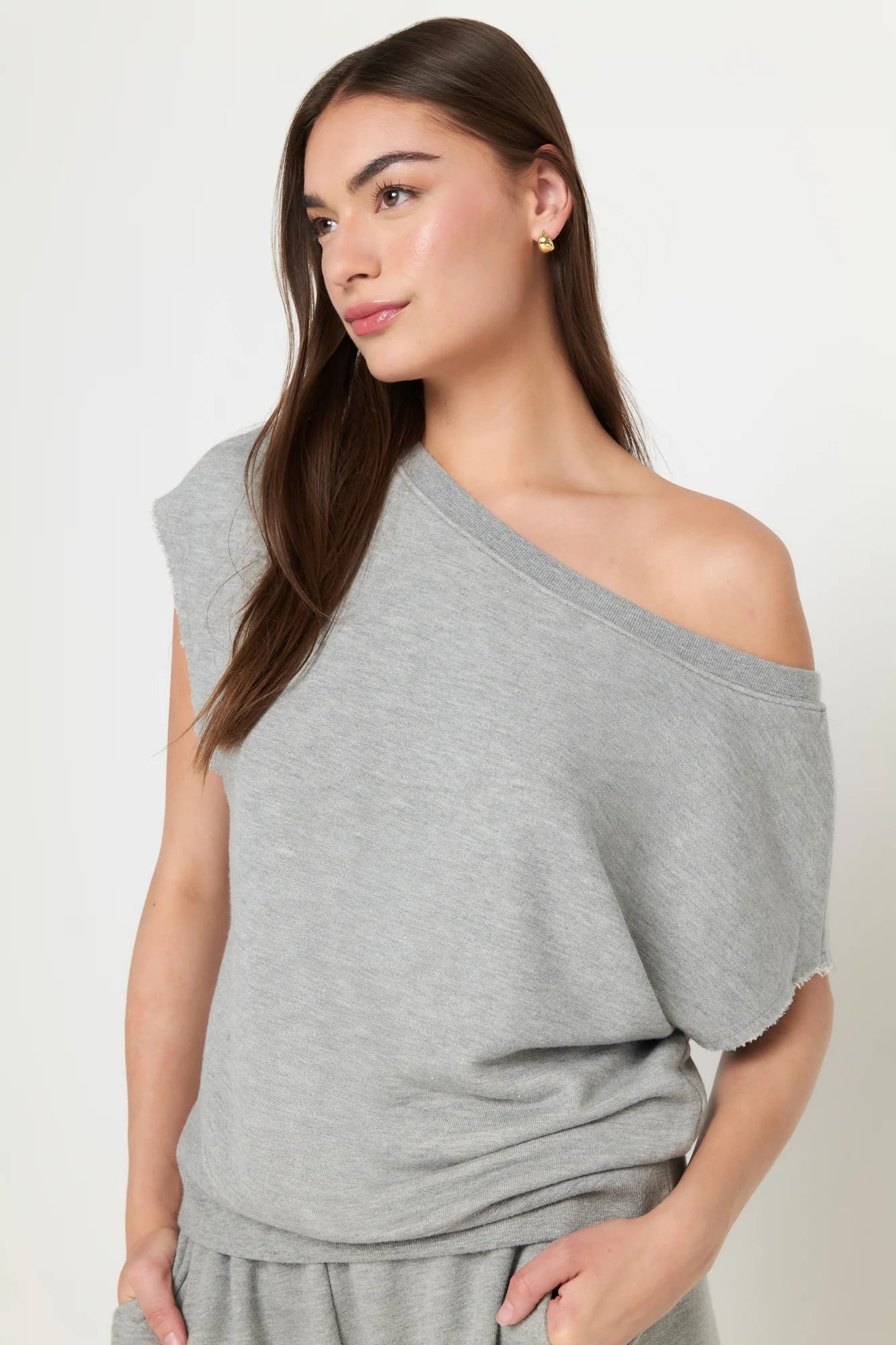 Spiritual Gangster 'La Vida' SS Off Shoulder Sweatshirt