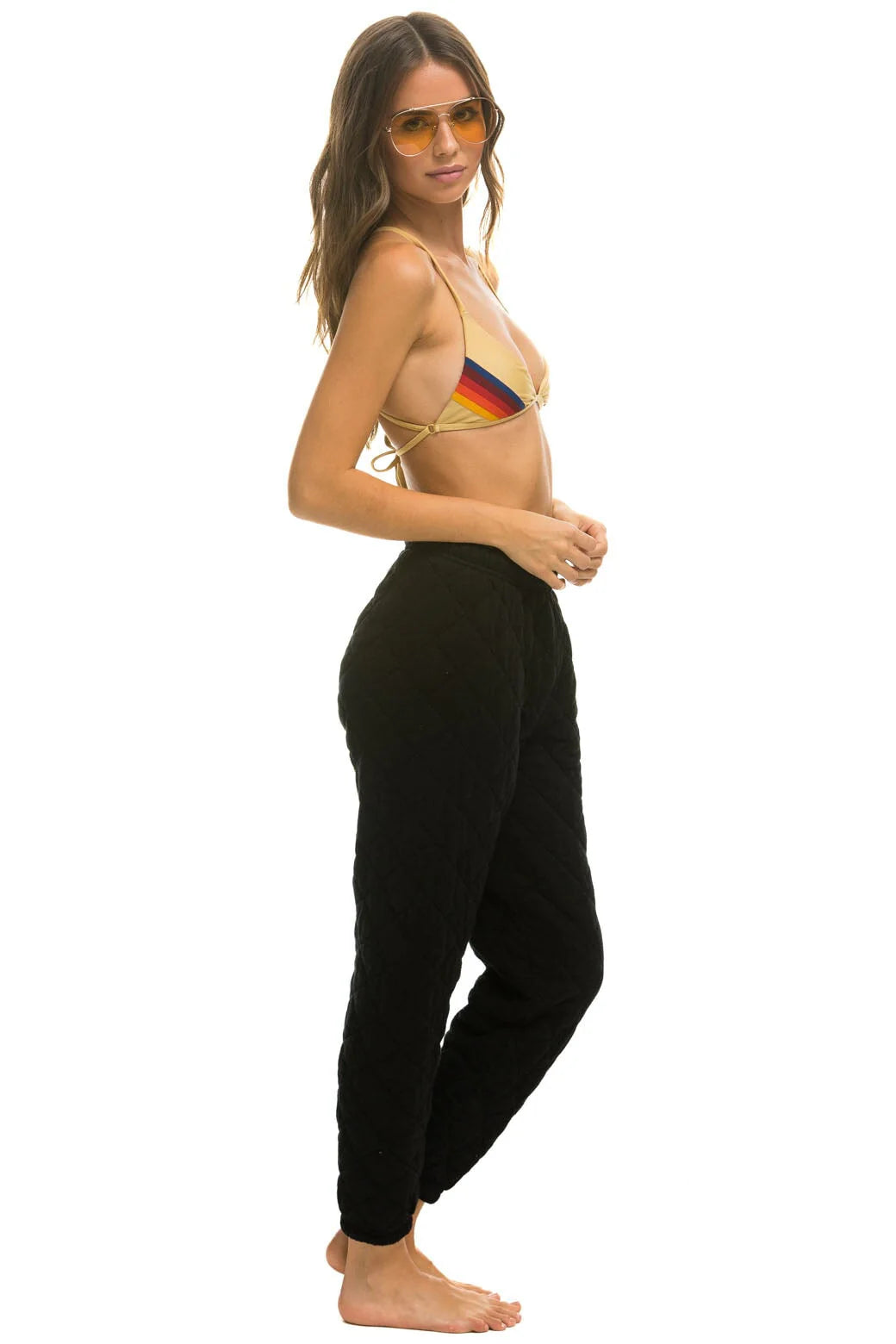Aviator Nation Quilted Sweatpants - Black