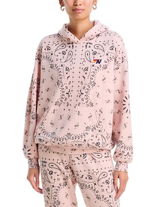 Aviator Nation Unisex Bandana Relaxed Pullover Hoodie - Light Pink