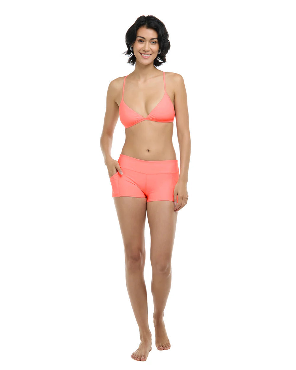 Body Glove Smoothies Evelyn Fixed Triangle Bikini Top - Coral