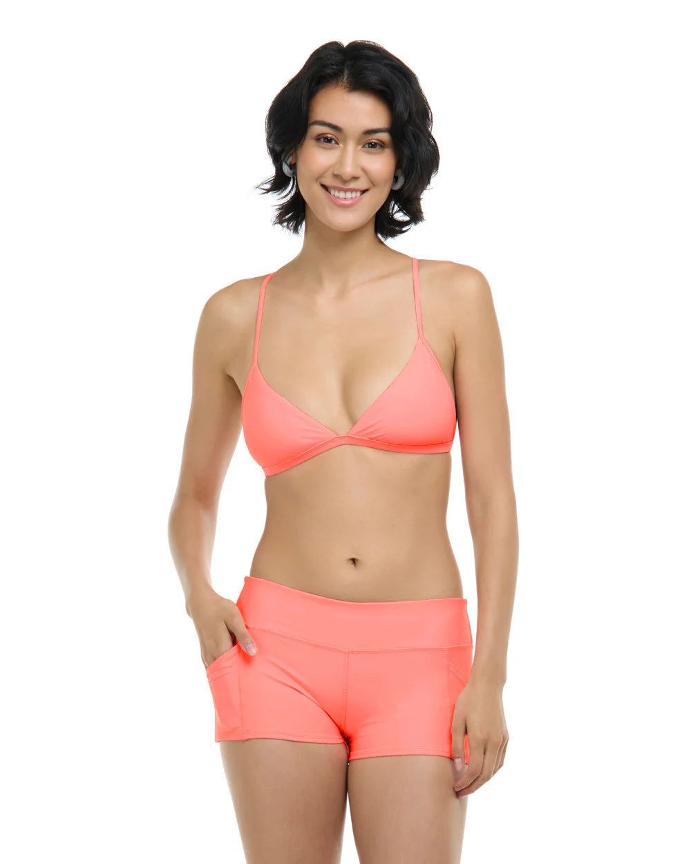 Body Glove Smoothies Evelyn Fixed Triangle Bikini Top - Coral