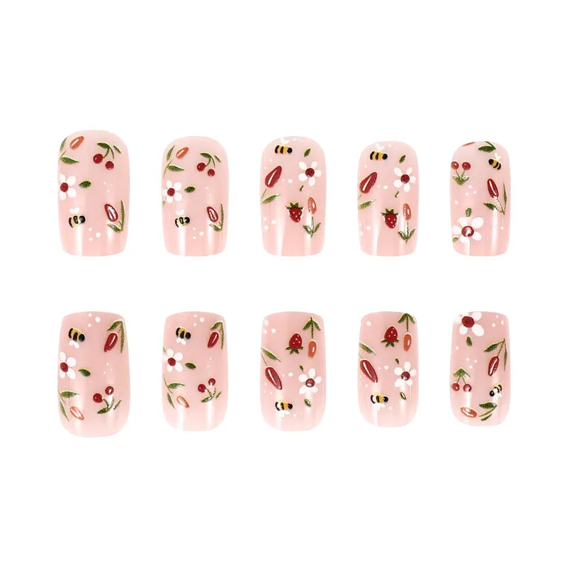 Press On Nails - Springtime Flowers &amp; Bees