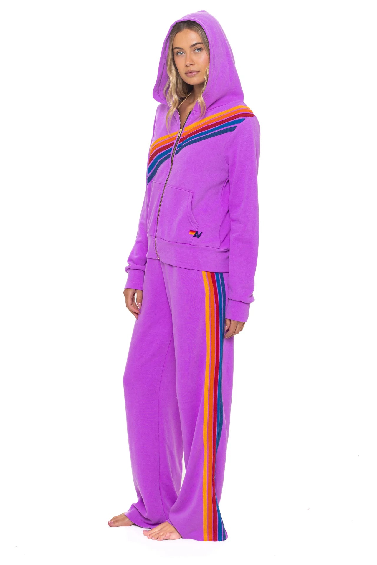 Aviator Nation Unisex Disco Zip Hoodie - Neon Purple