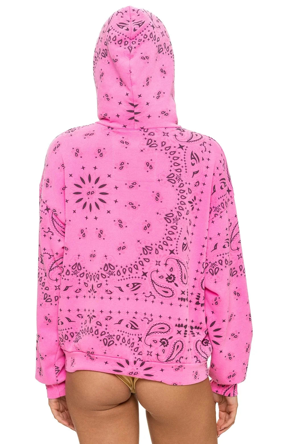 Aviator Nation Unisex Bandana Relaxed Pullover Hoodie - Neon Pink