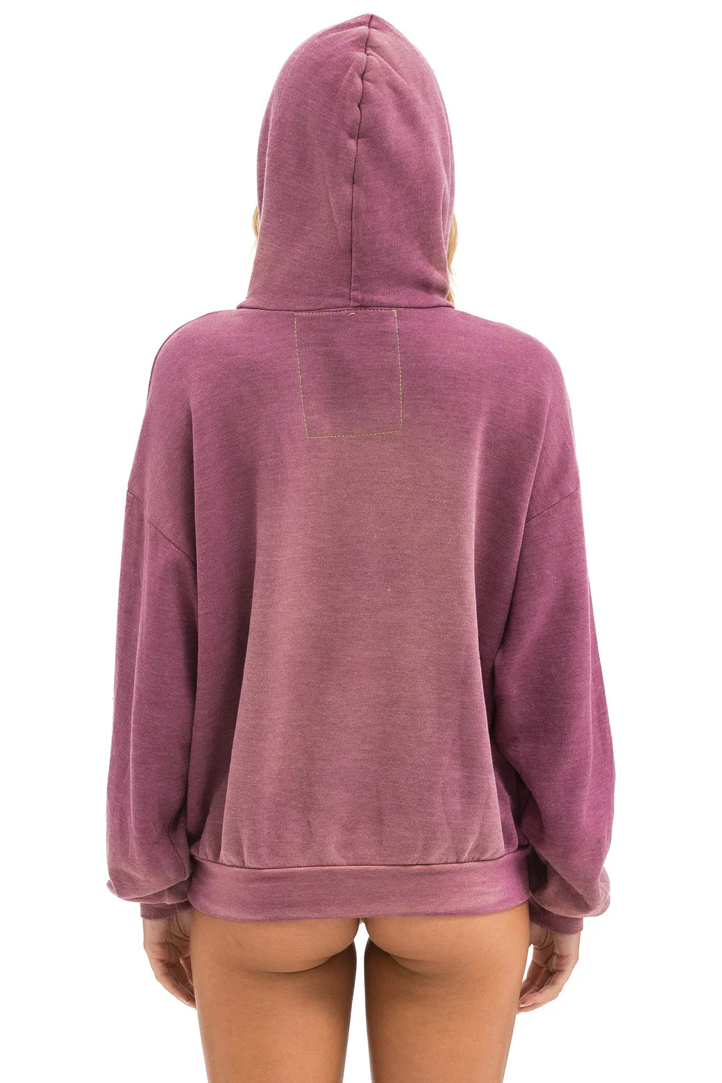 Aviator Nation Unisex Vintage Logo Relaxed Pullover Hoodie - Faded Berry