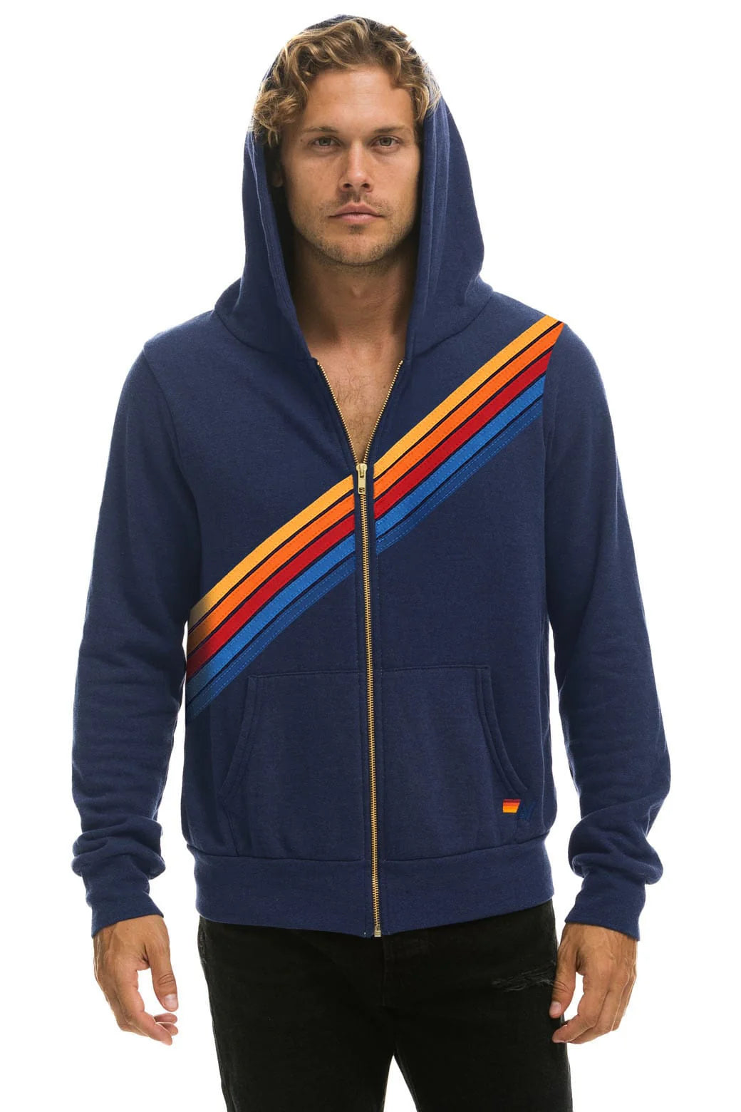 Aviator Nation Unisex Disco Zip Hoodie - Navy