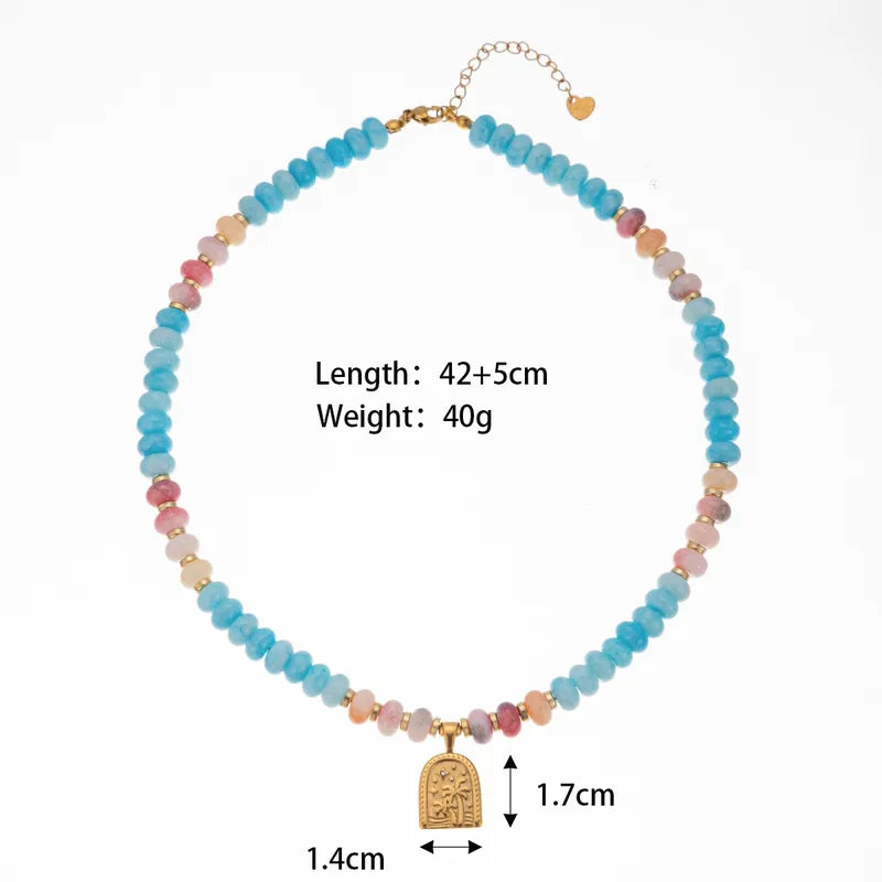 Glass Bead Palm Tree Necklace