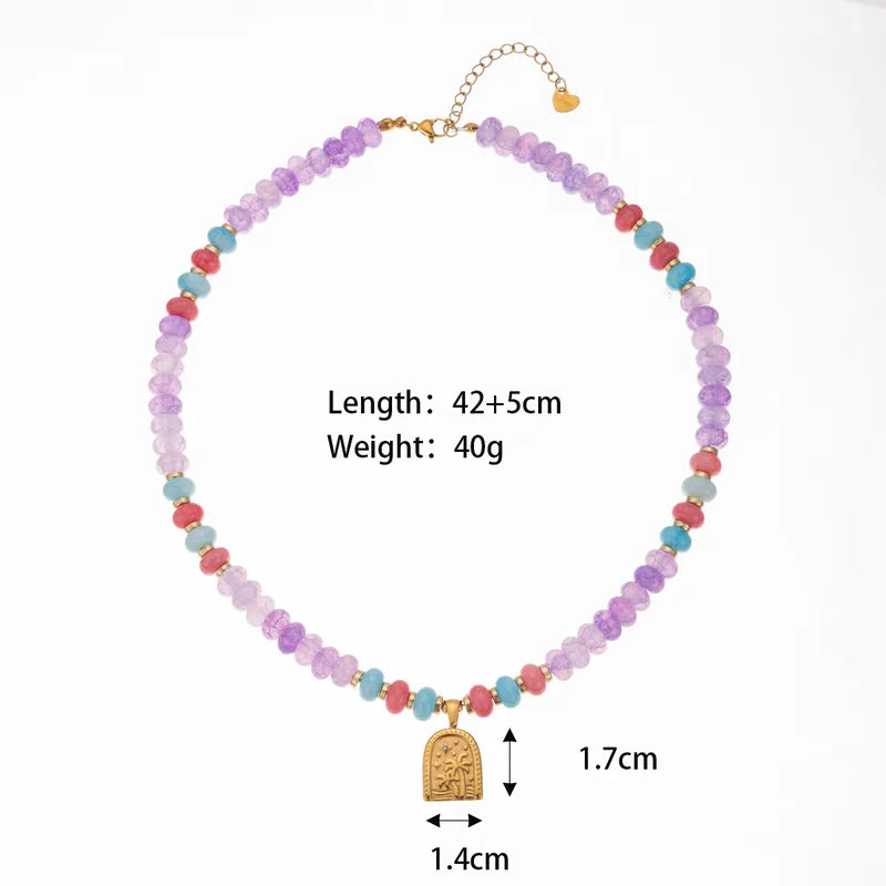 Glass Bead Palm Tree Necklace