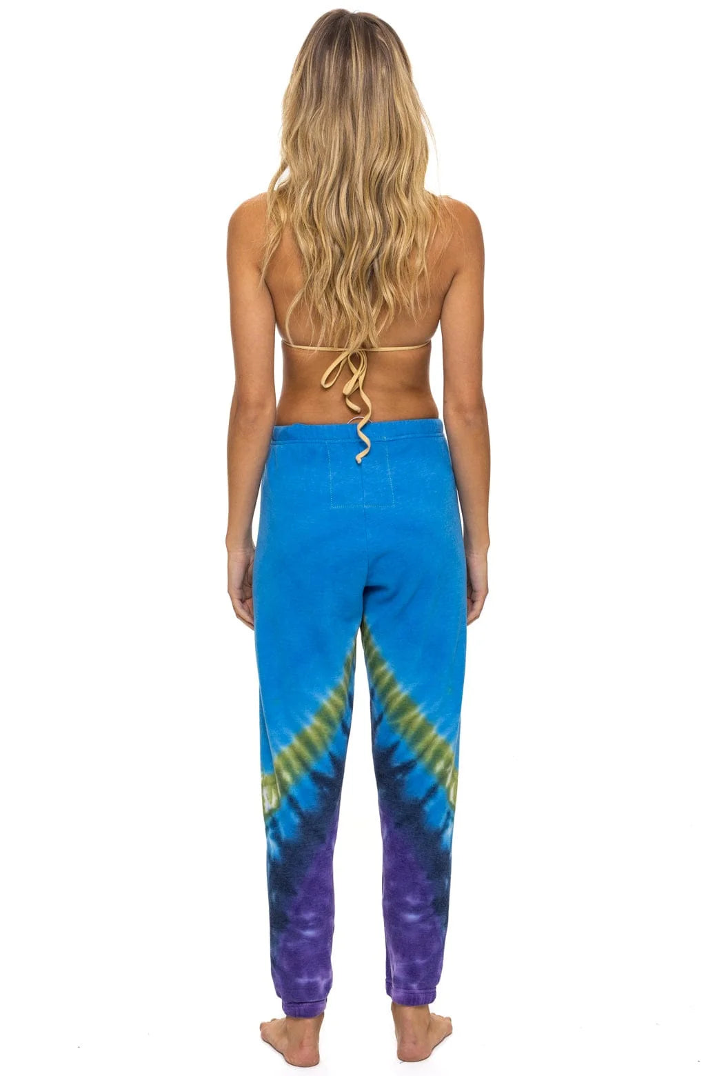 Aviator Nation Hand Dyed V Sweatpants - Tie Dye Ocean / Purple