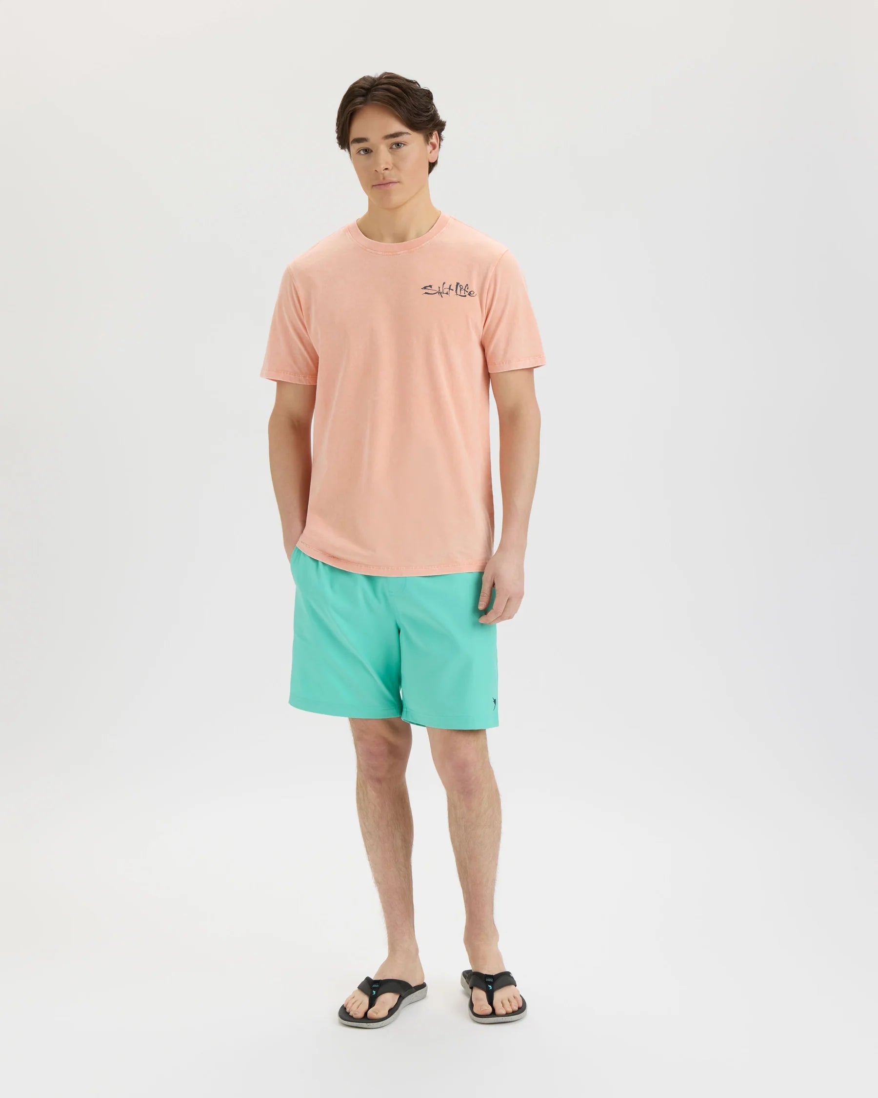Salt Life Pin Up Salt Wash Tee - Grapefruit