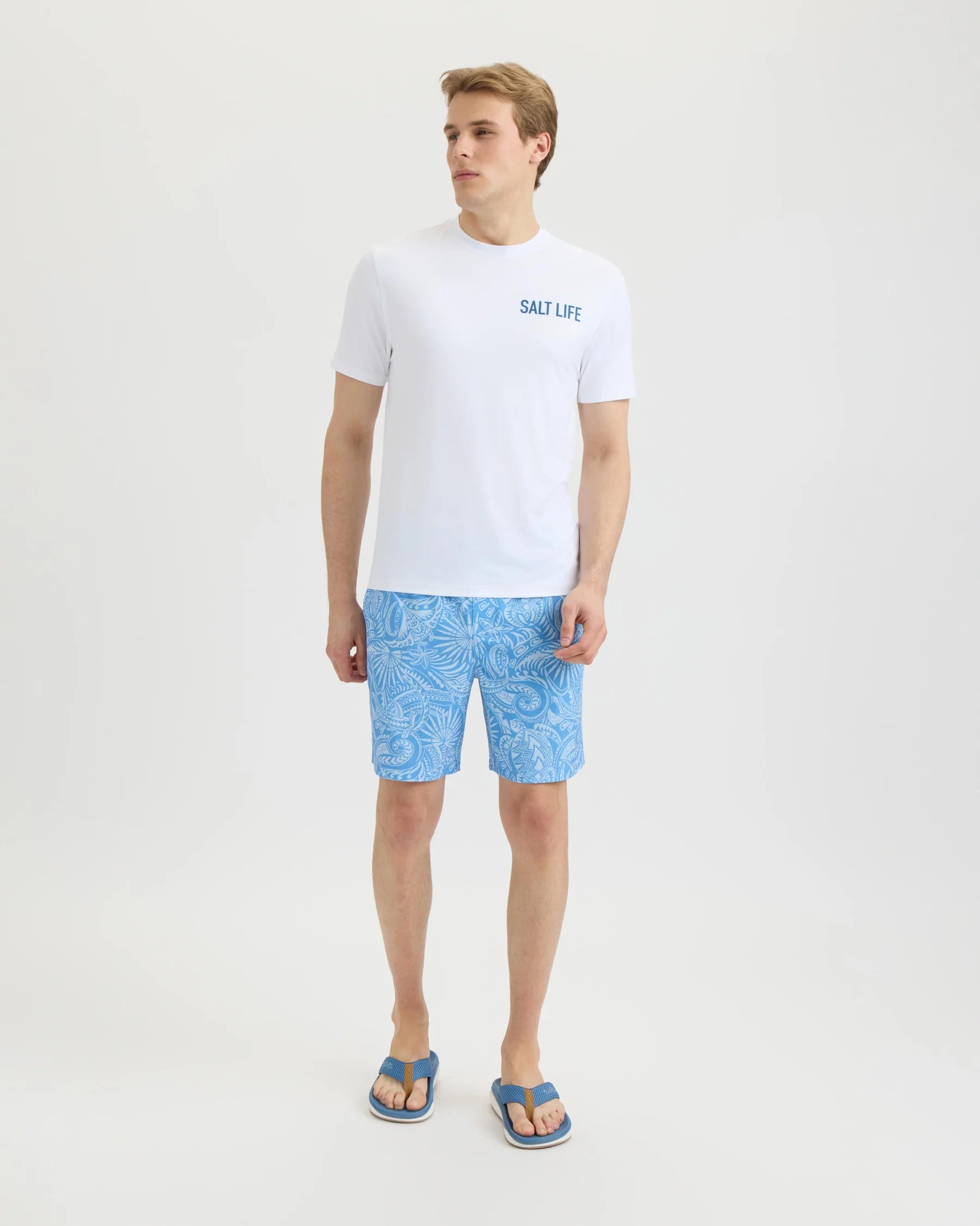 Salt Life Sandbar Sunday Allover Printed Shorts - Chambray