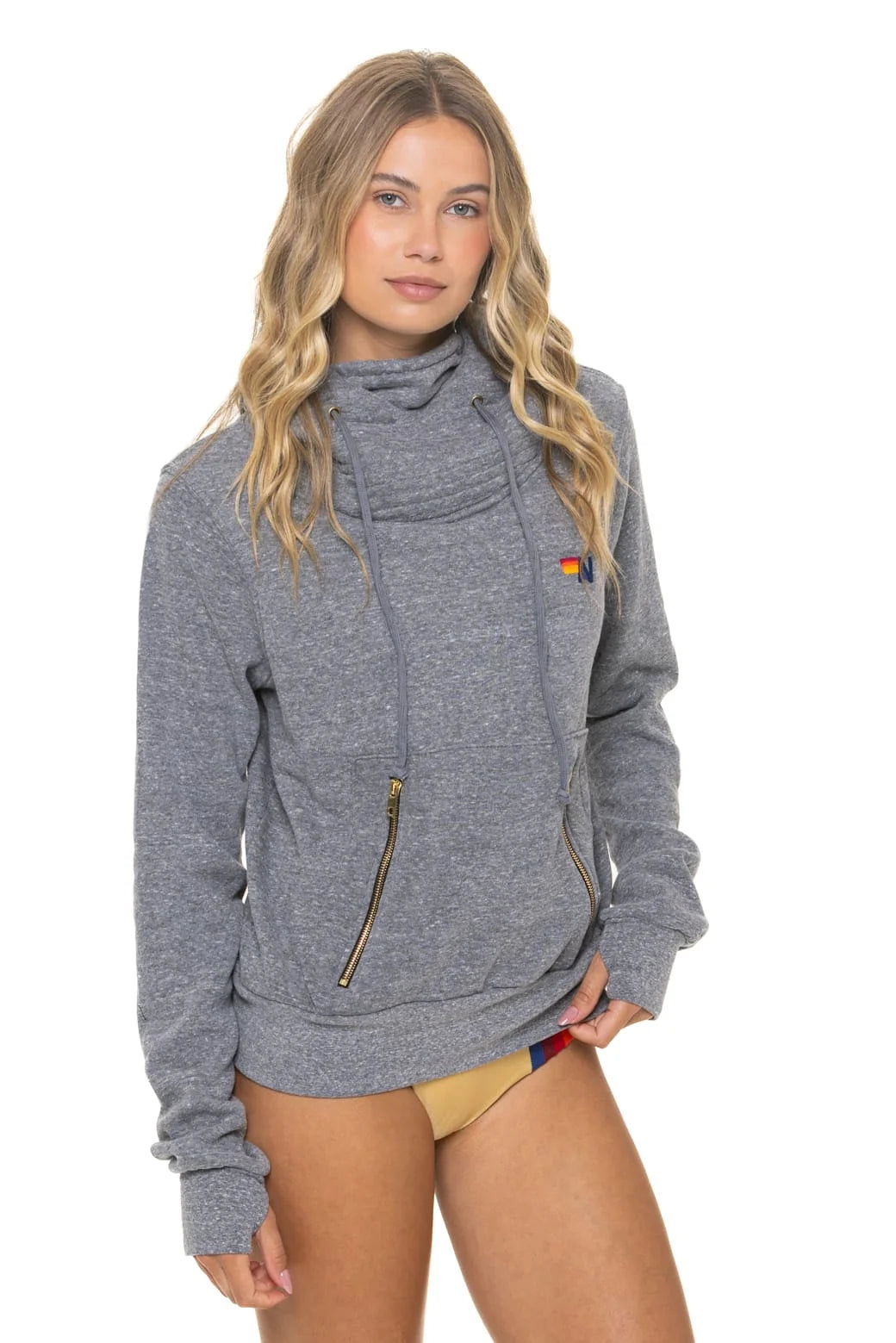 Aviator Nation Unisex Ninja Pullover Hoodie  - Heather Grey