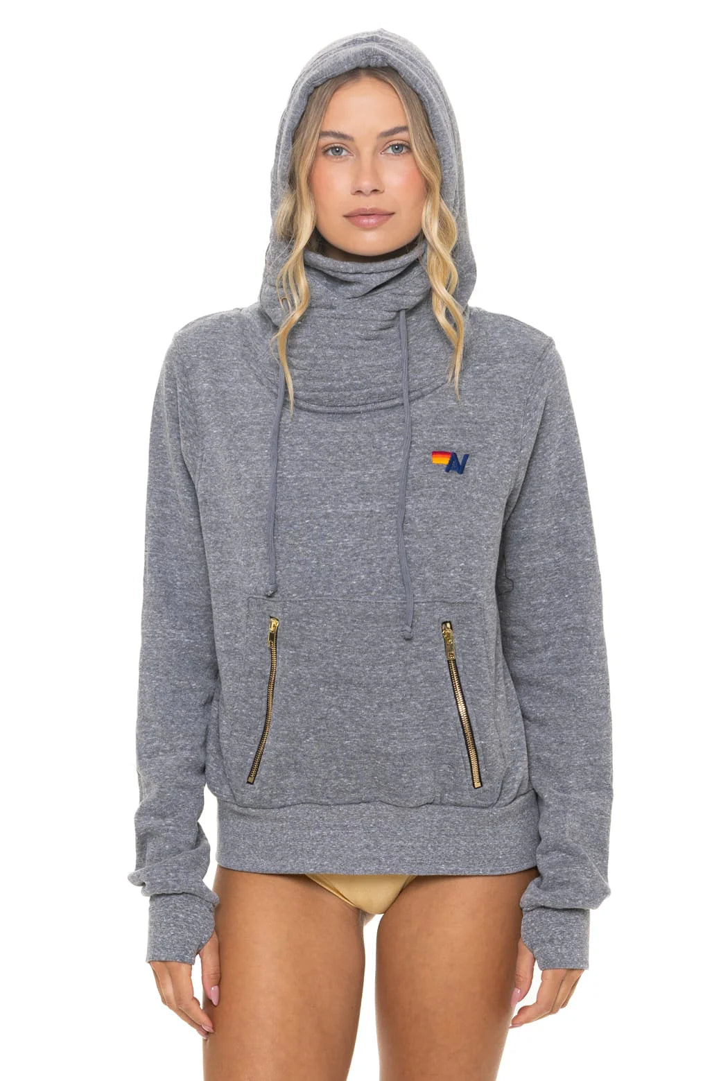 Aviator Nation Unisex Ninja Pullover Hoodie  - Heather Grey