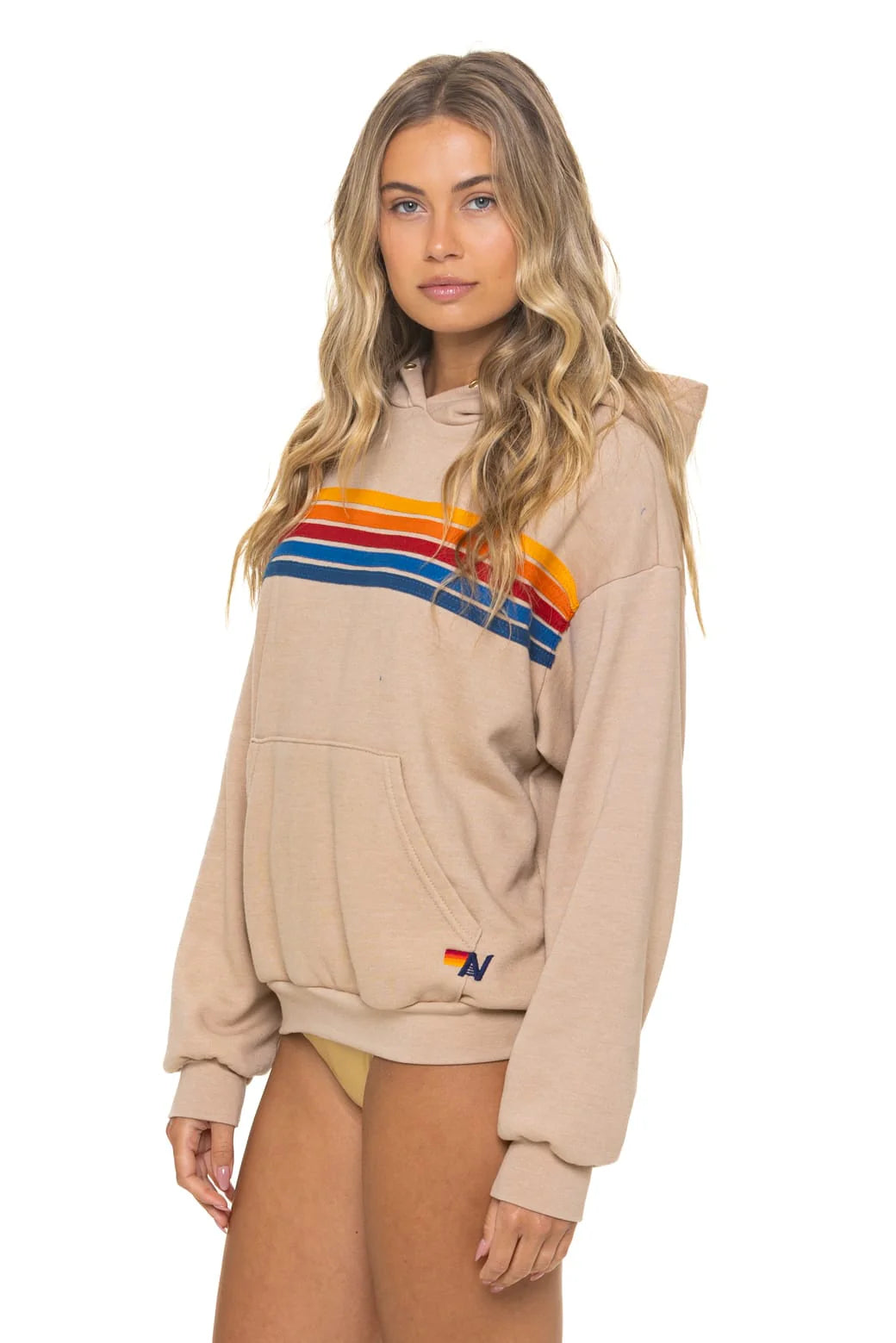 Aviator Nation Unisex Relaxed Pullover Hoodie - Sand