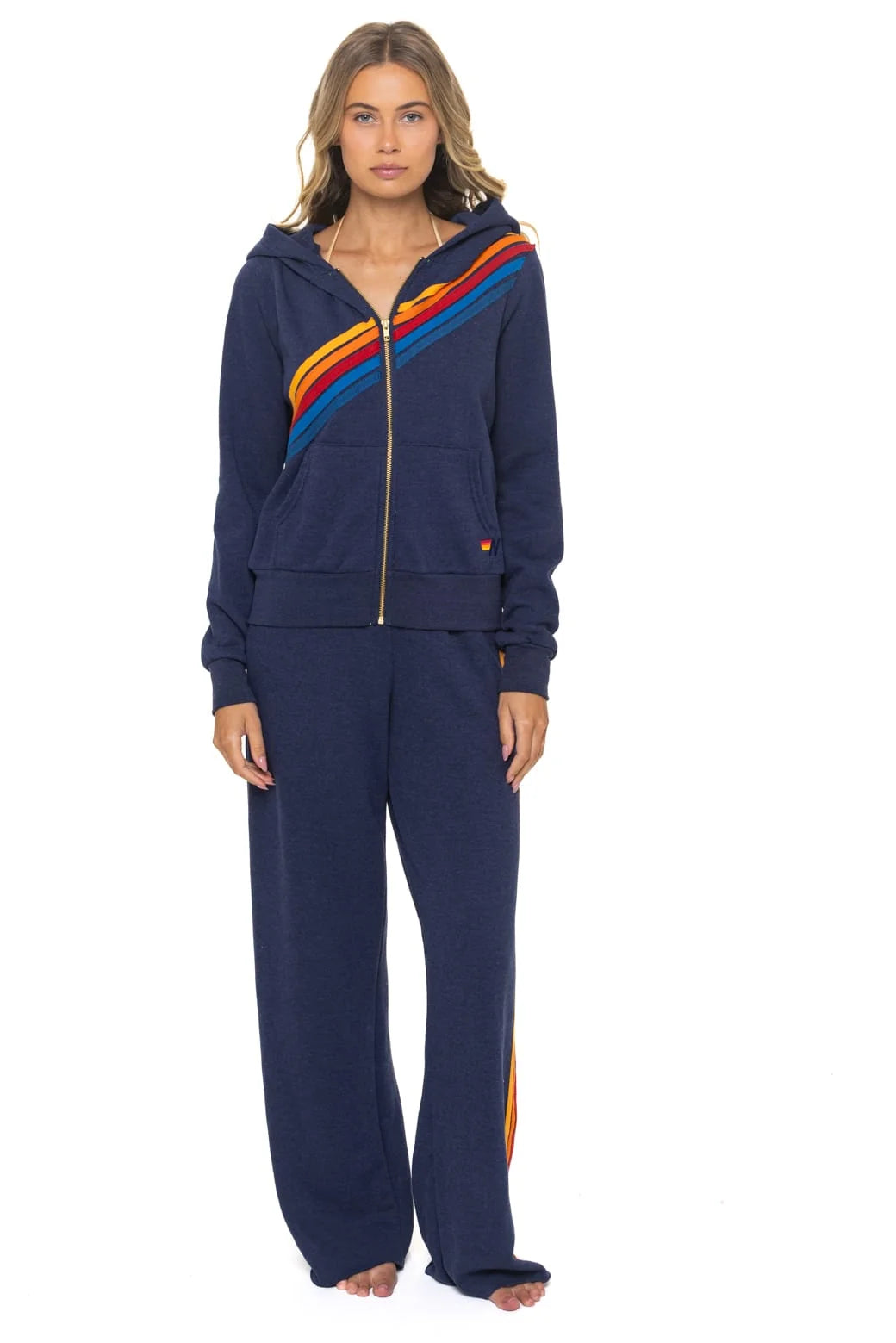 Aviator Nation Unisex Disco Zip Hoodie - Navy