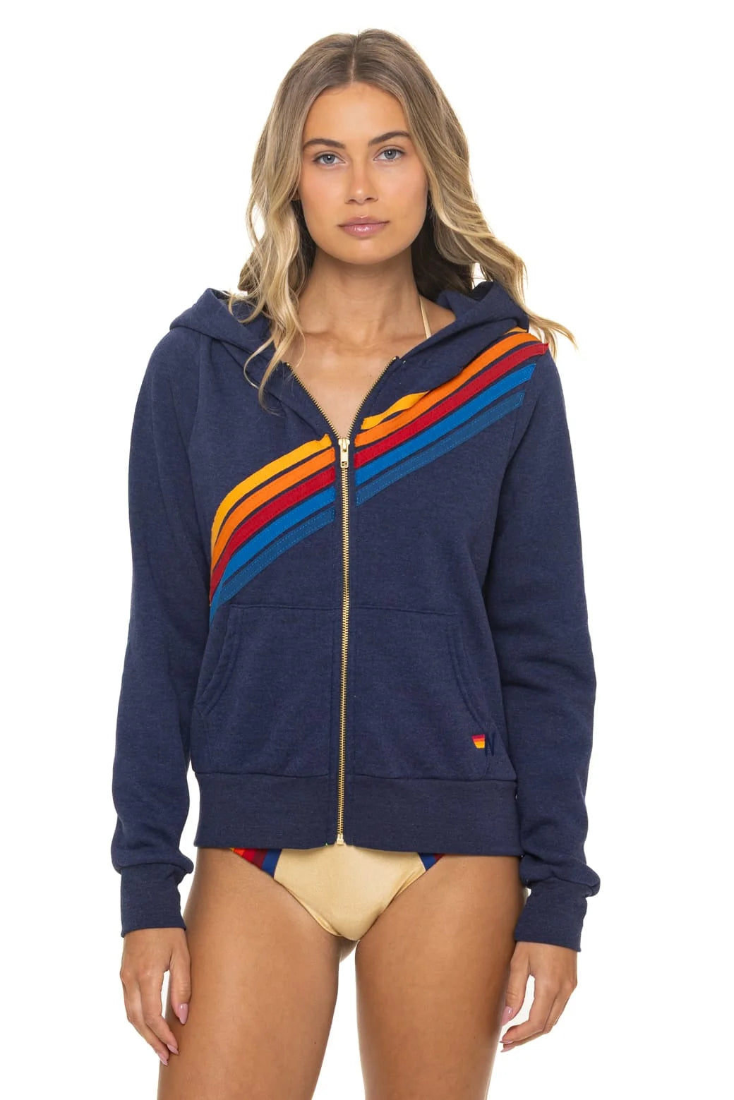 Aviator Nation Unisex Disco Zip Hoodie - Navy