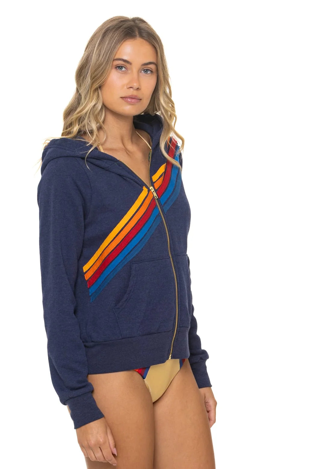 Aviator Nation Unisex Disco Zip Hoodie - Navy