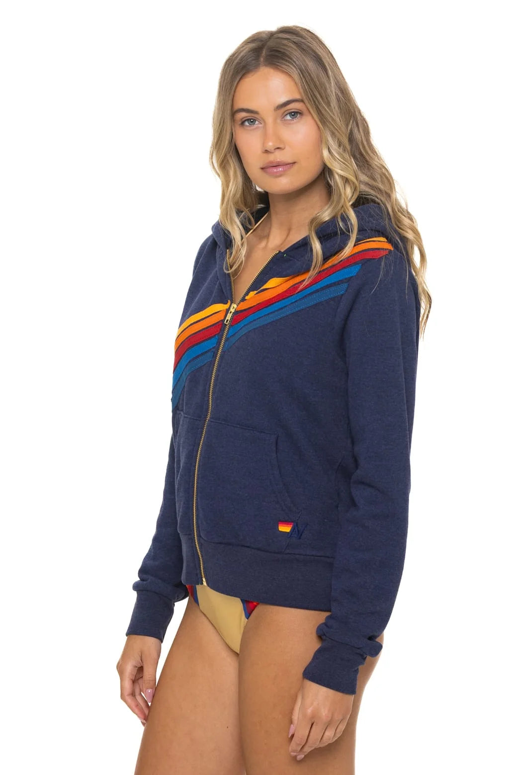 Aviator Nation Unisex Disco Zip Hoodie - Navy