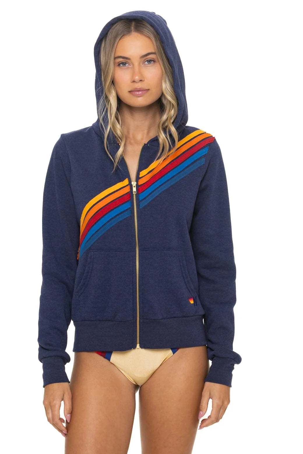 Aviator Nation Unisex Disco Zip Hoodie - Navy