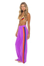 Aviator Nation 5 Stripe Wide Leg Pocket Sweatpants - Neon Purple