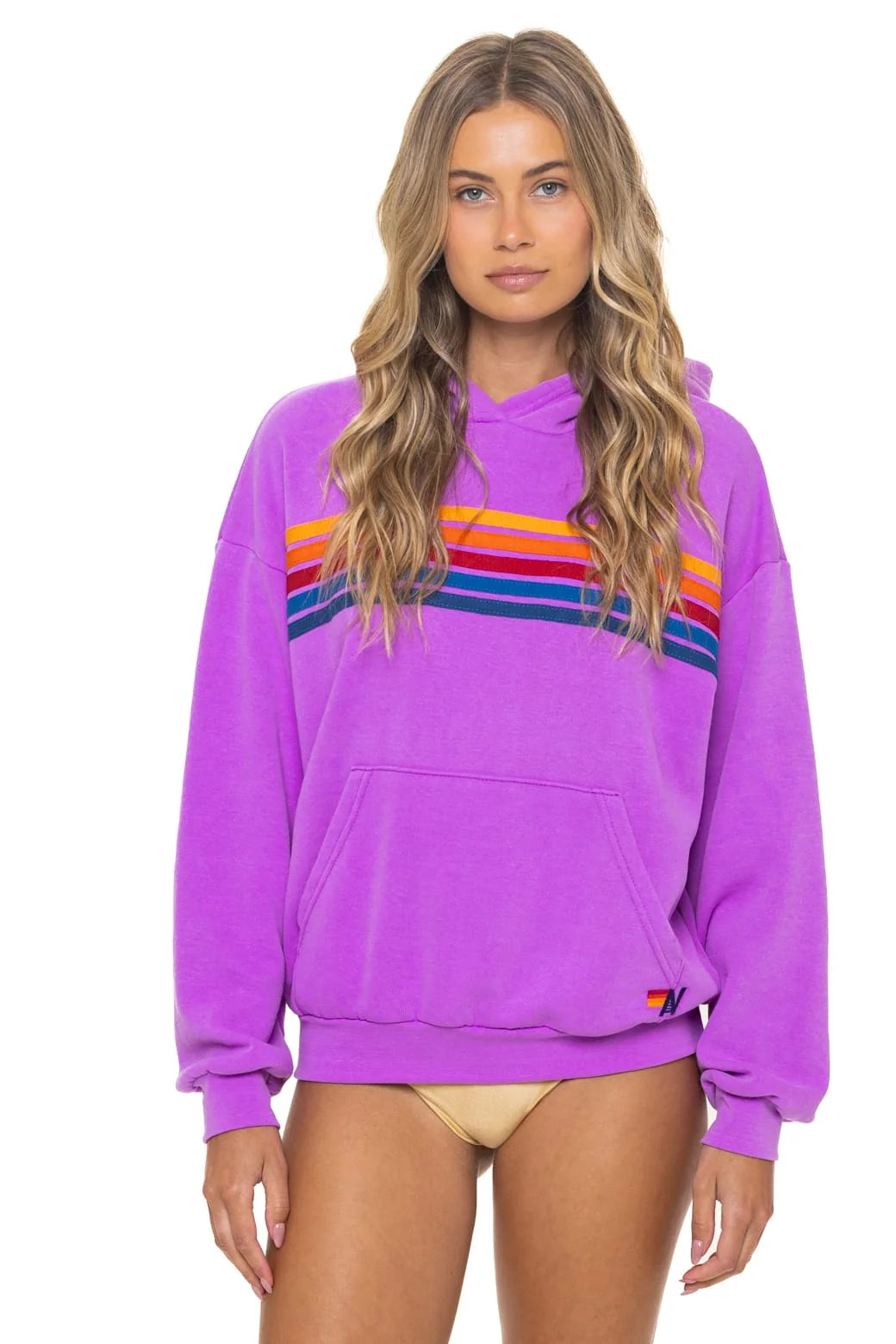 Aviator Nation Unisex Relaxed Pullover Hoodie - Neon Purple