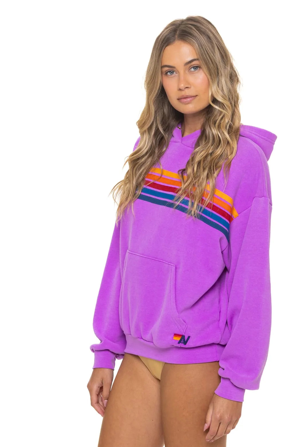Aviator Nation Unisex Relaxed Pullover Hoodie - Neon Purple