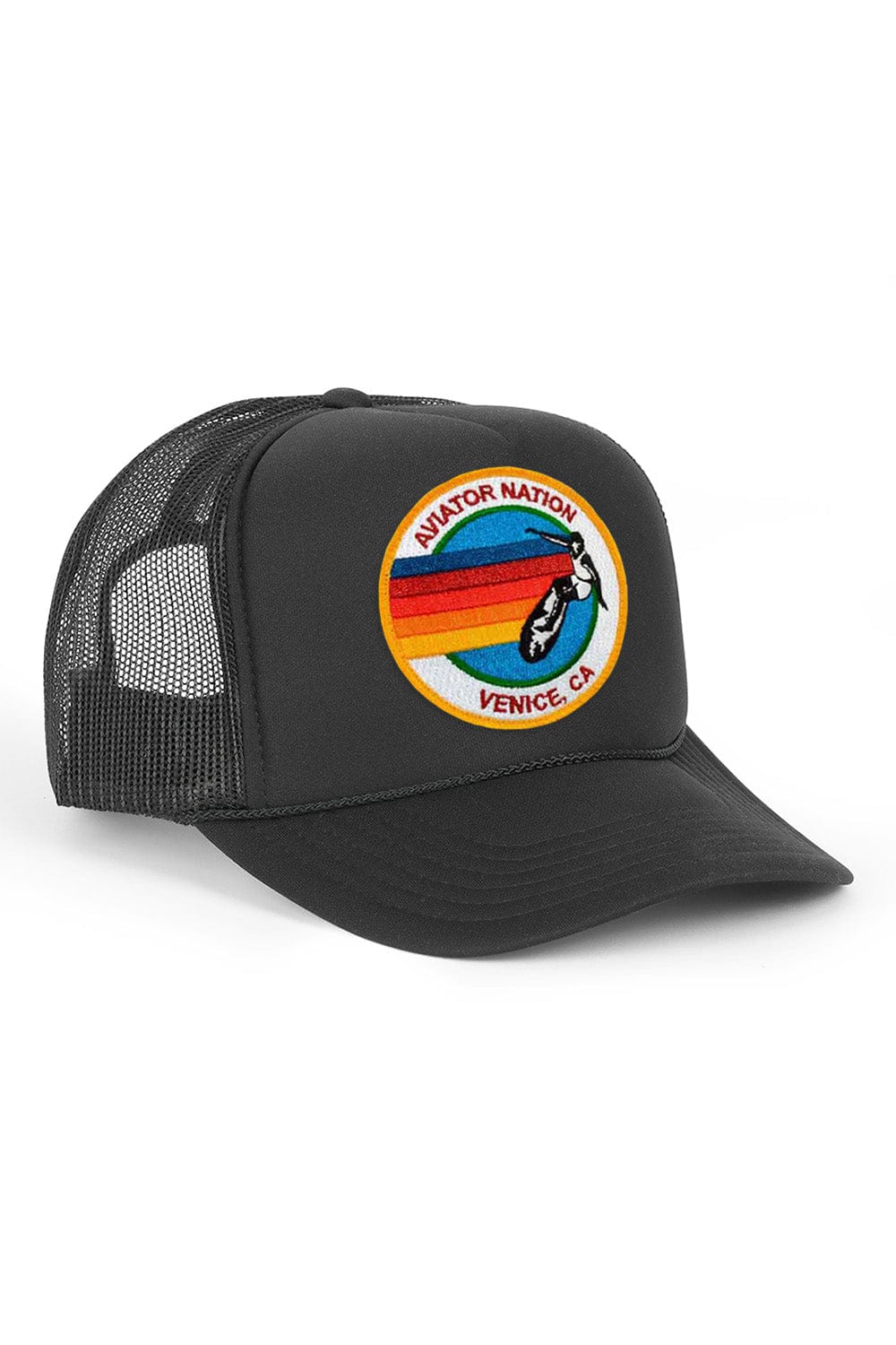 Aviator Nation Unisex Singature Vintage Trucker Hat - Black