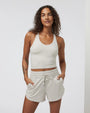 Vuori Halo Performance Crop Tank 2.0 - Ecru Heather