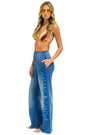Aviator Nation 3D Wide Leg Pocket Sweatpants - Faded Water