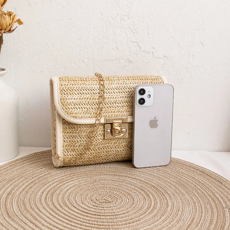 Straw Vacation Crossbody Purse