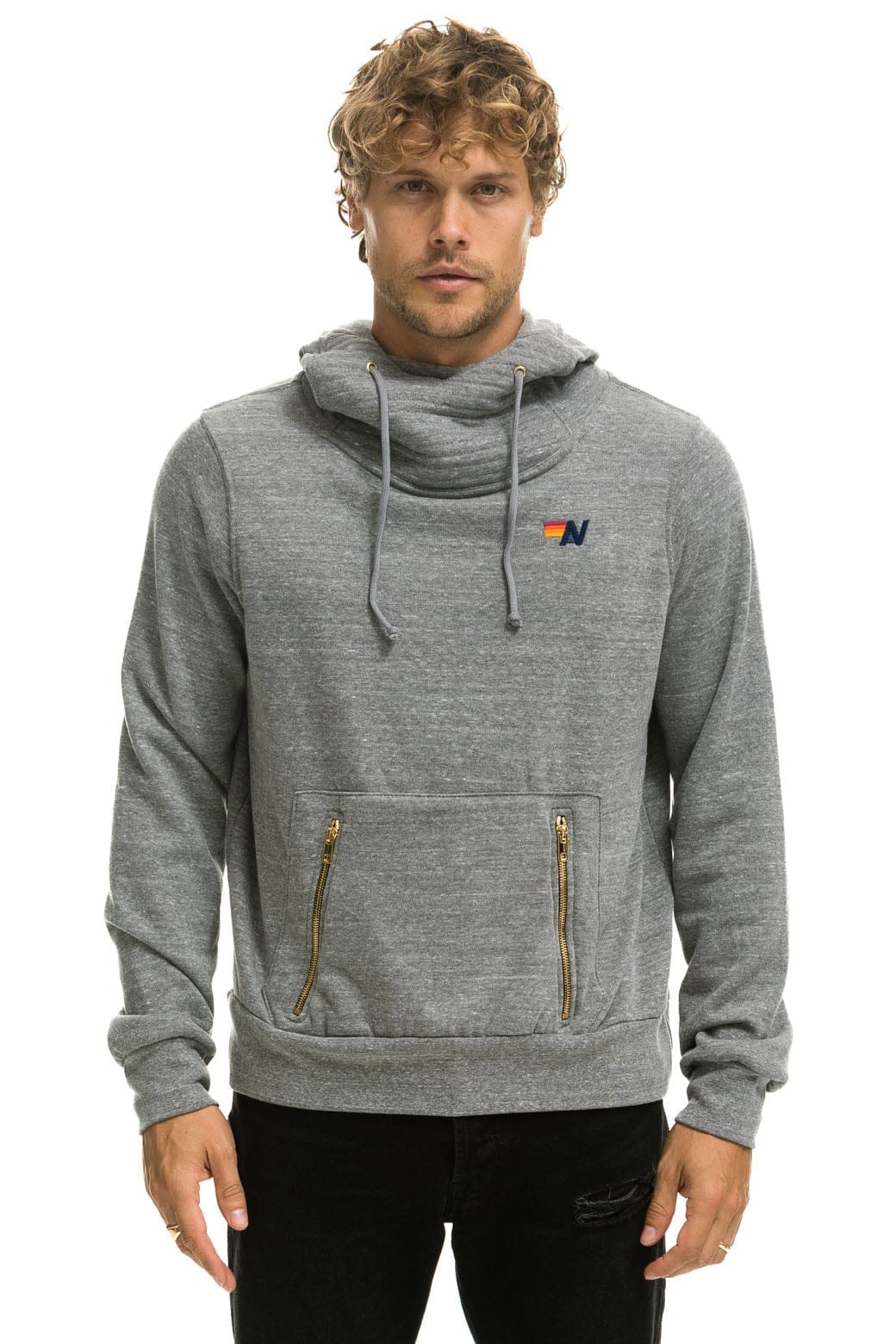 Aviator Nation Unisex Ninja Pullover Hoodie  - Heather Grey