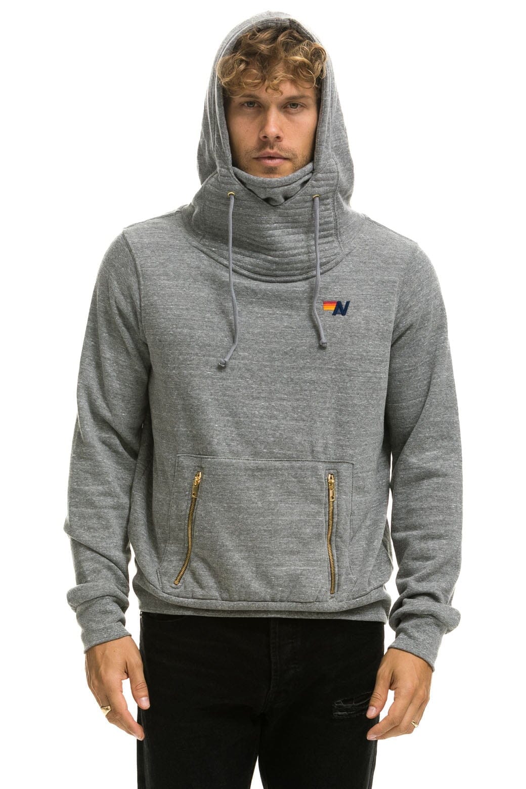 Aviator Nation Unisex Ninja Pullover Hoodie  - Heather Grey