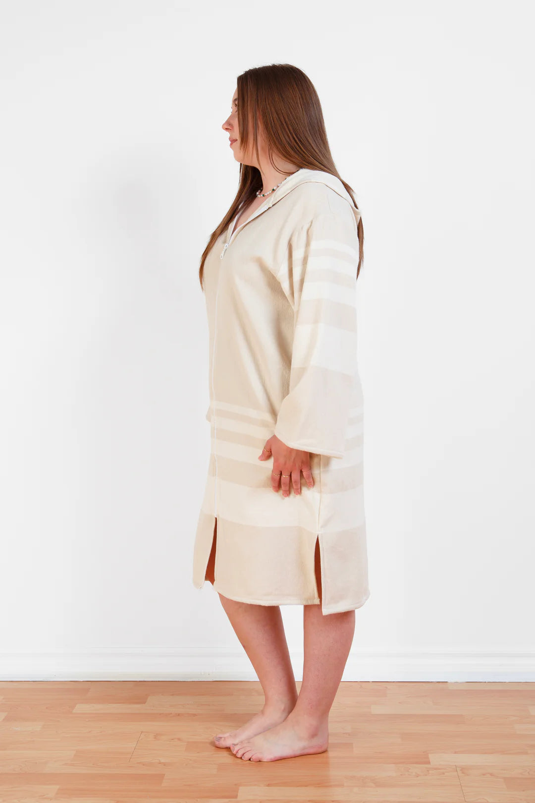 Tofino Towel The Gale Unisex Terry Zip Poncho - Beige
